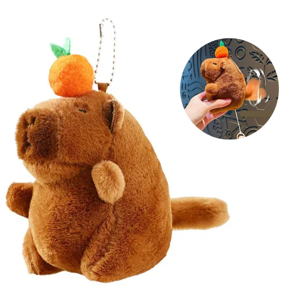 Capivara de Pelúcia Interativa com Efeito de Bolhas e Som, Design Fofo para Alív
