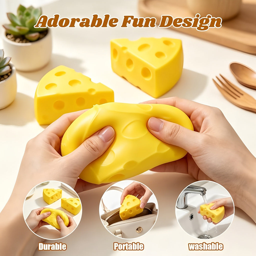Brinquedo Antiestresse de Queijo Macio, Brinquedo Elástico para Apertar, Recuper