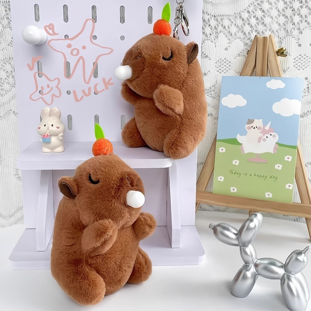 Capivara de Pelúcia Interativa com Efeito de Bolhas e Som, Design Fofo para Alív