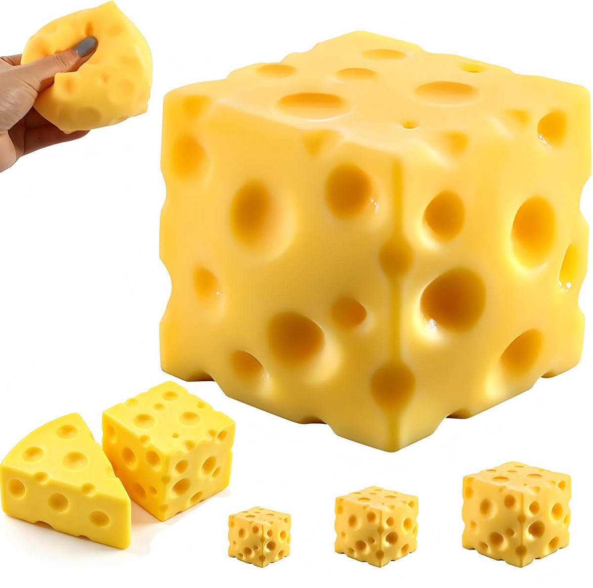 Brinquedo Antiestresse de Queijo Macio, Brinquedo Elástico para Apertar, Recuper