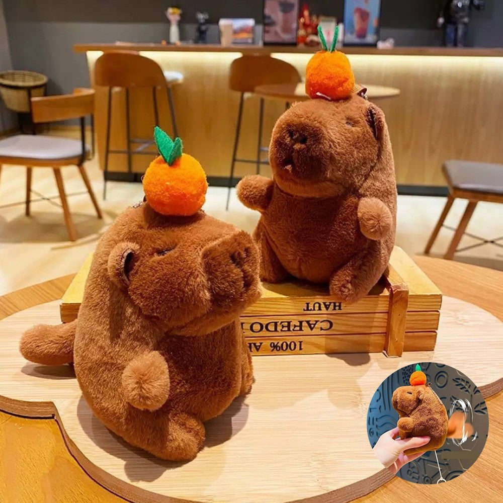 Capivara de Pelúcia Interativa com Efeito de Bolhas e Som, Design Fofo para Alív